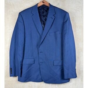 Lauren Ralph Lauren Men Blue Wool Blend Lined Two Button Suit Jacket Blazer 46R